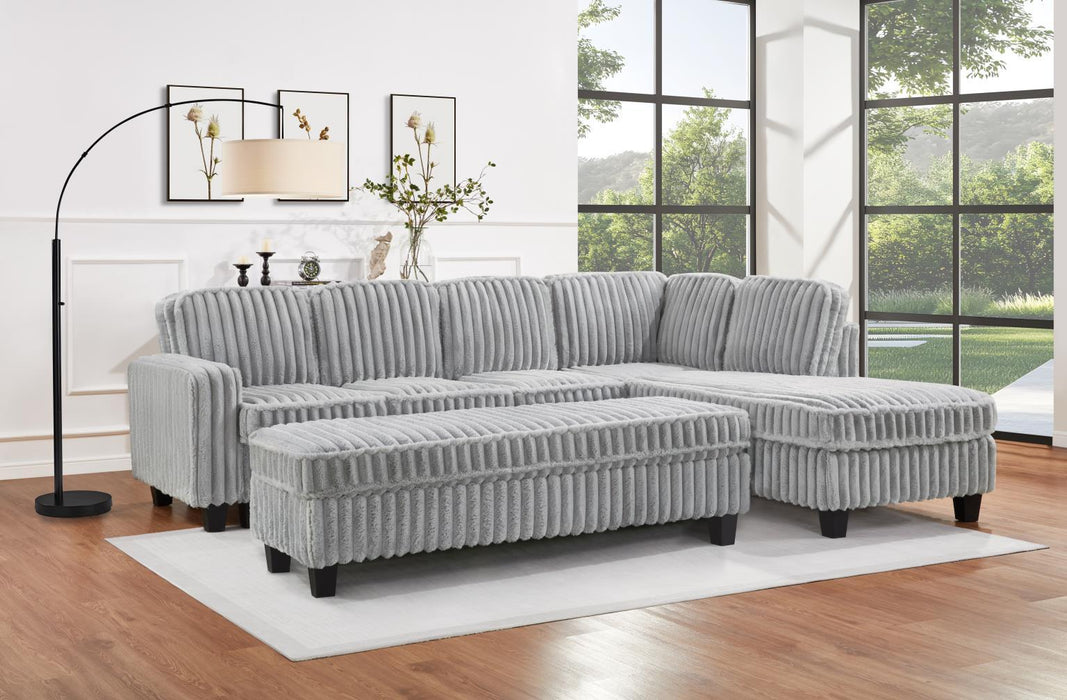 U321 - Corduroy Ottoman - Gray