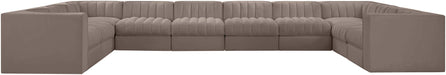 Rummi - Velvet Performance Fabric Upholstered 10 Piece Modular Sectional - Stylish Home Furniture