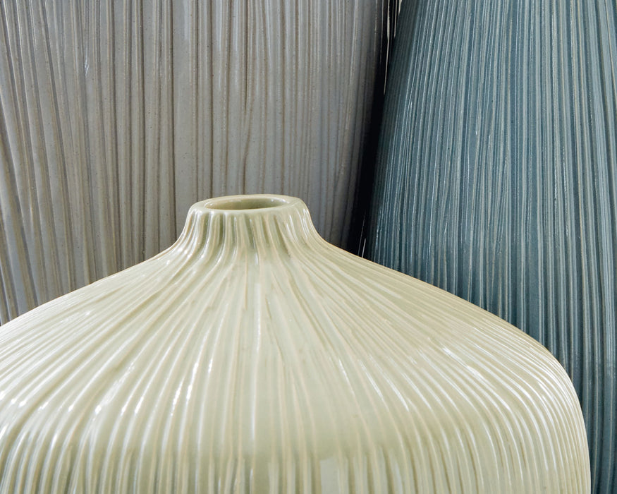 Eiderman - Vase Set (Set of 3) - Gray / Blue / Green - Stylish Home Furniture