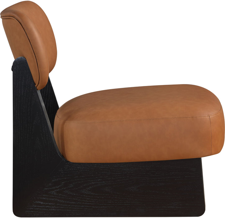 Vetra - Vegan Leather Upholstered Accent Chair With Black Base - Stylish Home Furniture