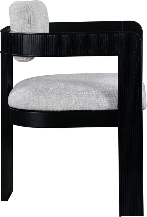 Sacha - Linen Dining Chair With Black Base (Set of 2)