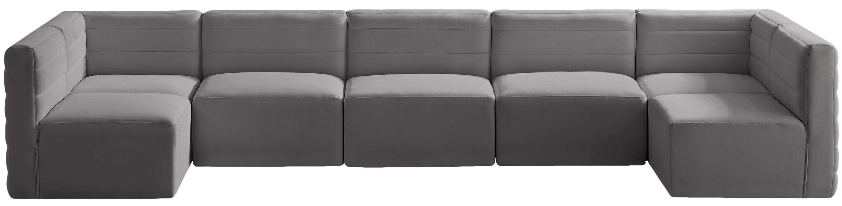 Quincy - Modular Sectional 7 Piece - Grey - Fabric