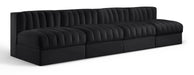Rummi - Armless Velvet Performance Fabric Upholstered 4 Piece Modular Sofa - Stylish Home Furniture
