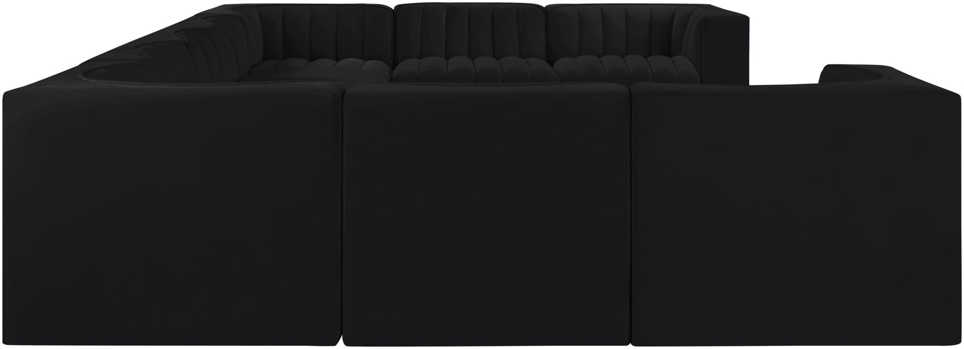 Rummi - Velvet Performance Fabric Upholstered 9 Piece Modular Sectional - Stylish Home Furniture