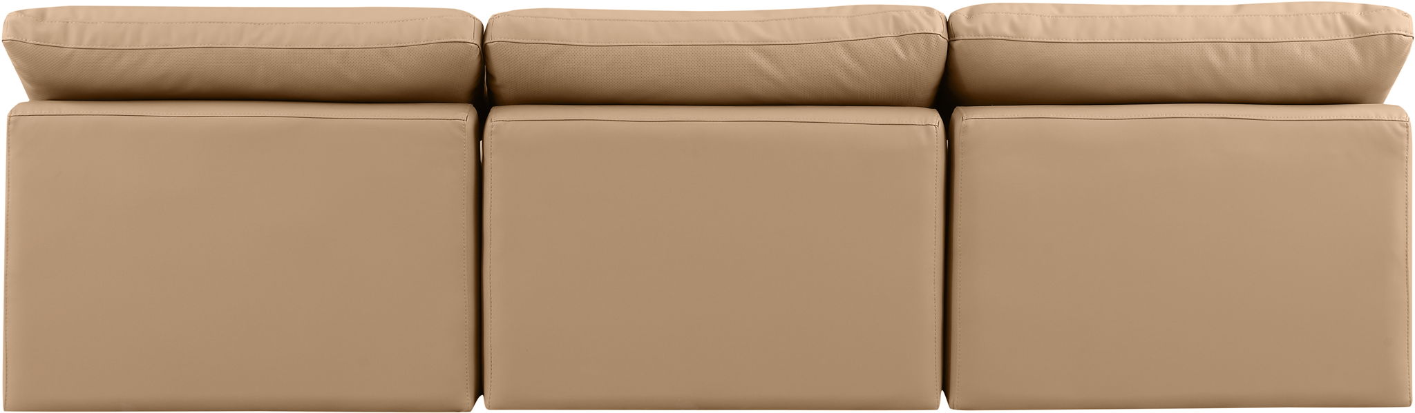 Indulge - Faux Leather 3 Piece Modular Armless Sofa - Tan - Stylish Home Furniture