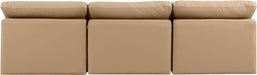 Indulge - Faux Leather 3 Piece Modular Armless Sofa - Tan - Stylish Home Furniture