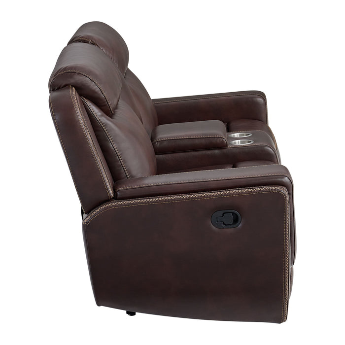 Panther - Motion Loveseat With Console - Neono Brown - Stylish Home Furniture
