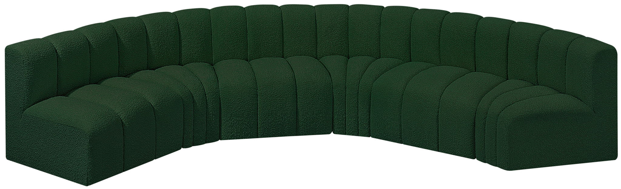Arc - Boucle Fabric 6 Piece U-Shaped Modular Sofa