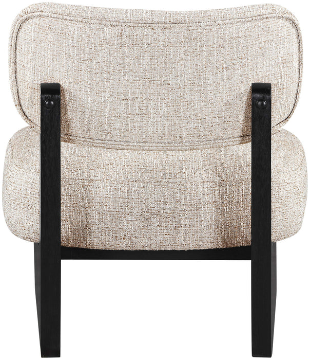 Vetra - Linen Textured Fabric Upholstered Accent Chair With Black Base - Stylish Home Furniture