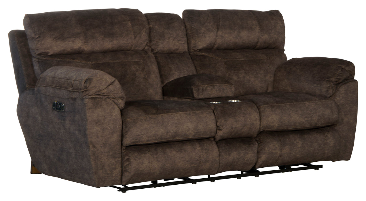 Sedona - Power Hdrst With Lumbar Lay Flat Reclining Console Loveseat With Storage & Cupholders