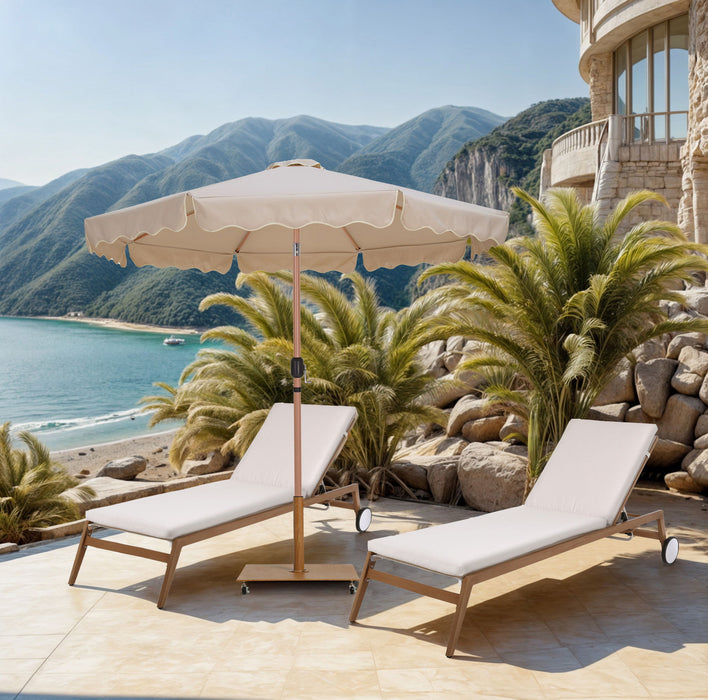 Amalfi - Aluminum Patio Umbrella - Light Brown Base / Light Brown Pole - Stylish Home Furniture