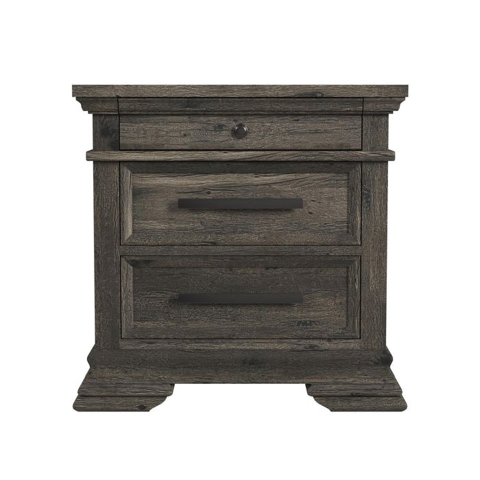 Park Ridge - 3-Drawer Nightstand - Charcoal - Stylish Home Furniture