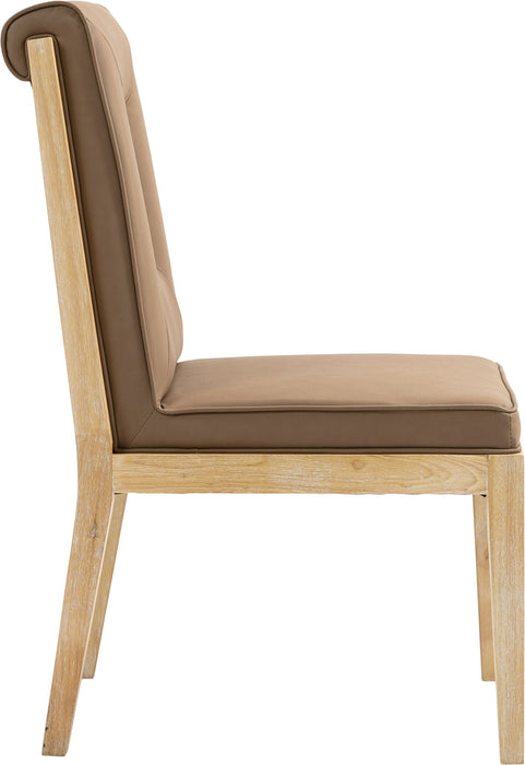 Gwendolyn - Faux Leather Dining Side Chair With Natural Frame (Set of 2)