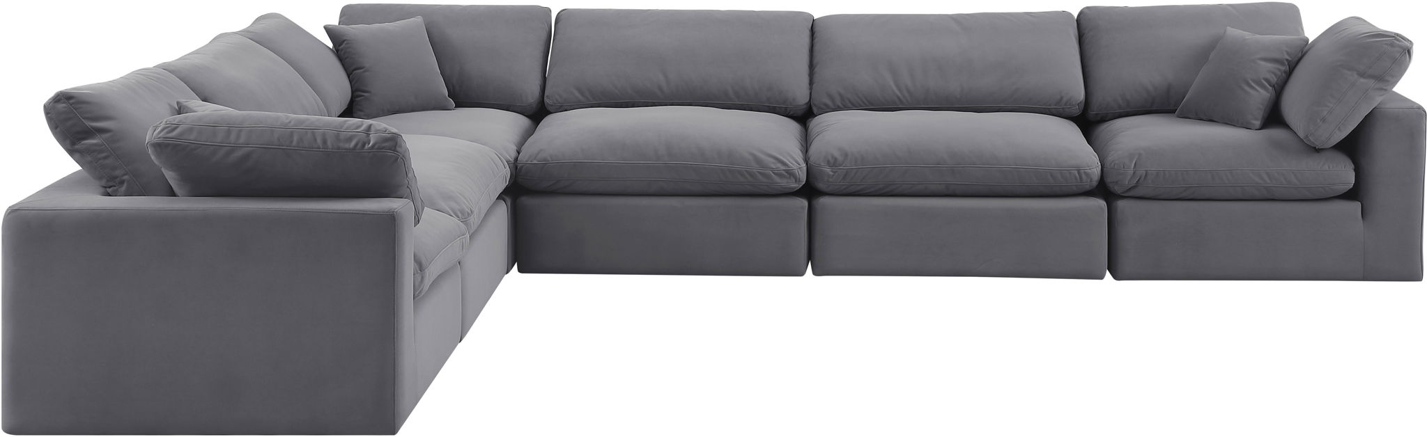 Comfy - 6 Piece Velvet Modular Corner Sectional