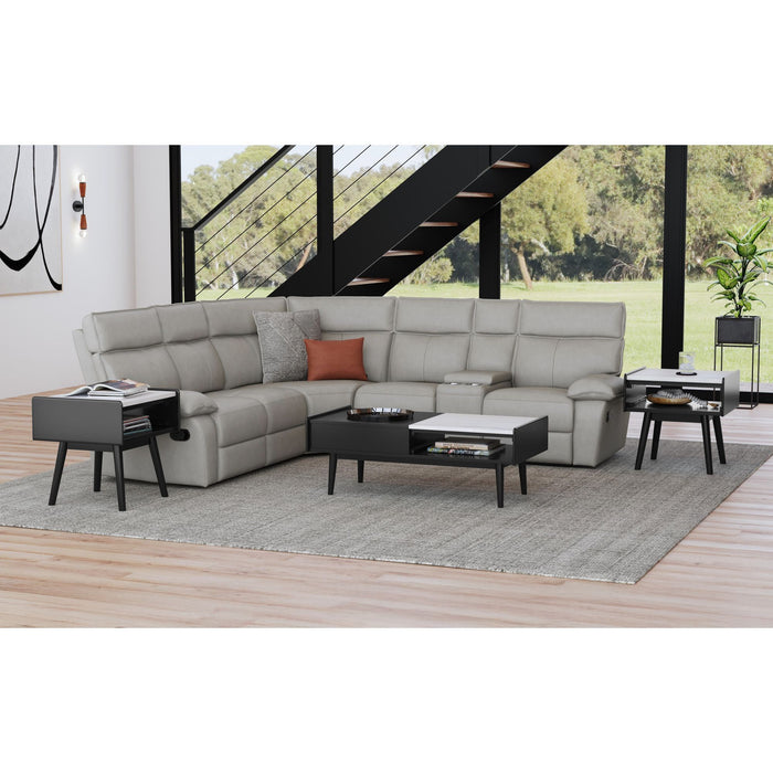 Lanette - End Table With White Marble Top - Black - Stylish Home Furniture