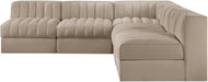Rummi - Armless Velvet Performance Fabric Upholstered 5 Piece Modular Sectional - Stylish Home Furniture