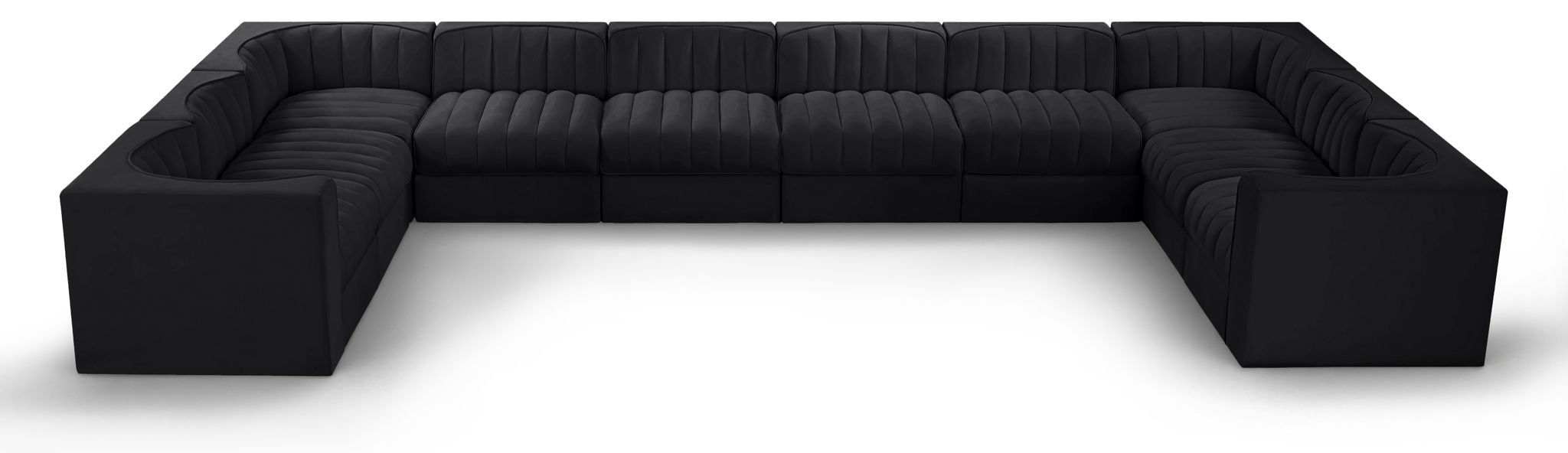 Rummi - Velvet Performance Fabric Upholstered 10 Piece Modular Sectional - Stylish Home Furniture