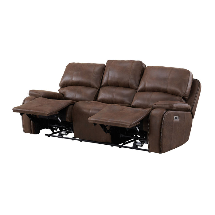 Atlantis - Power Motion Sofa With Power Motion Head Recliner - Heritage Brown - Stylish Home Furniture