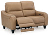Mosswell - Power Reclining Loveseat With Adj Headrest - Toffee - Stylish Home Furniture