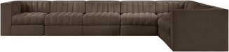 Rummi - Velvet Performance Fabric Upholstered 7 Piece Modular Sectional (With 3 Corner Chairs) - Stylish Home Furniture