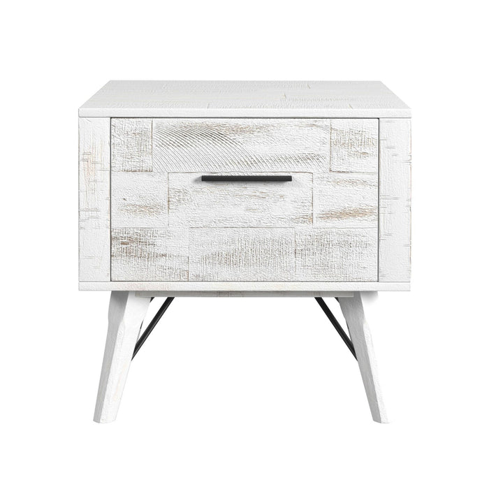 Rogen Rustic - End Table - Rustic White - Stylish Home Furniture