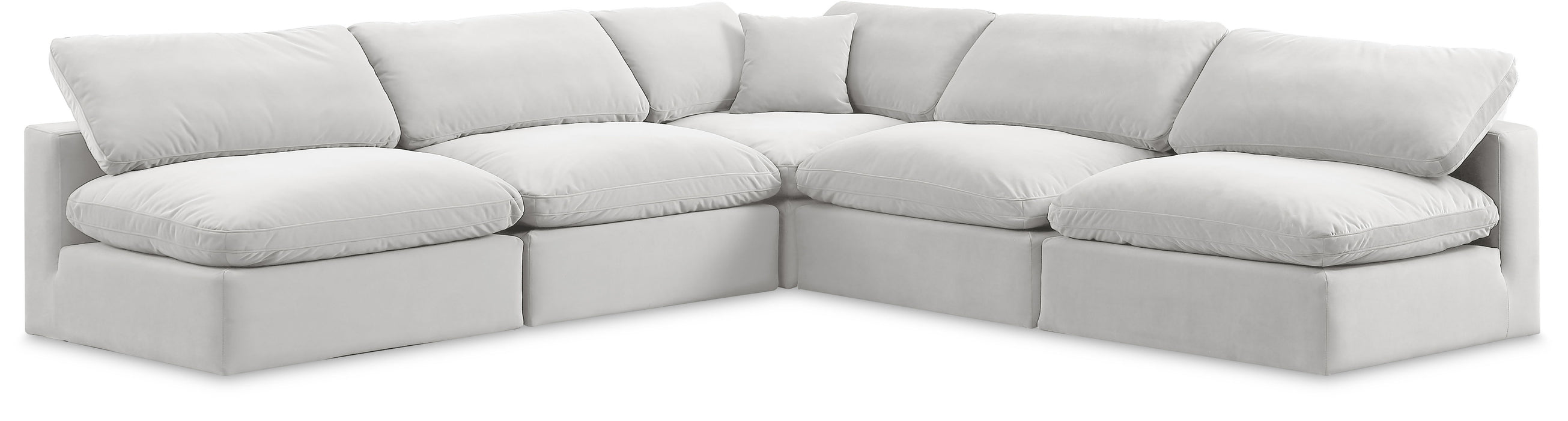 Comfy - 5 Piece Velvet Modular Corner Armless Sectional