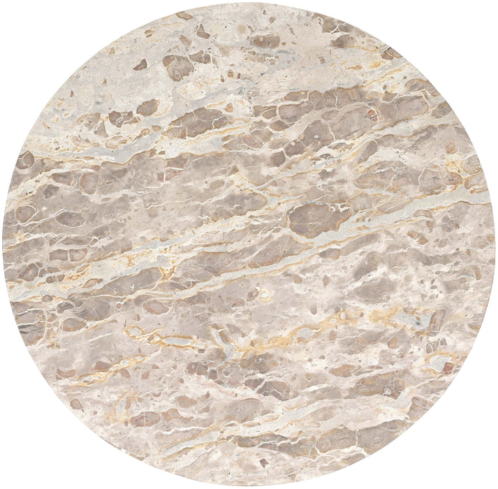 Varenna - Marble Top And Acacia Wood Base Coffee Table - Beige