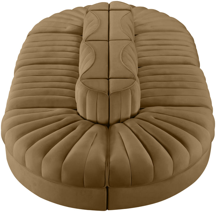 Rummi - Oval Velvet Performance Fabric Upholstered 8 Piece Modular Sectional - Stylish Home Furniture