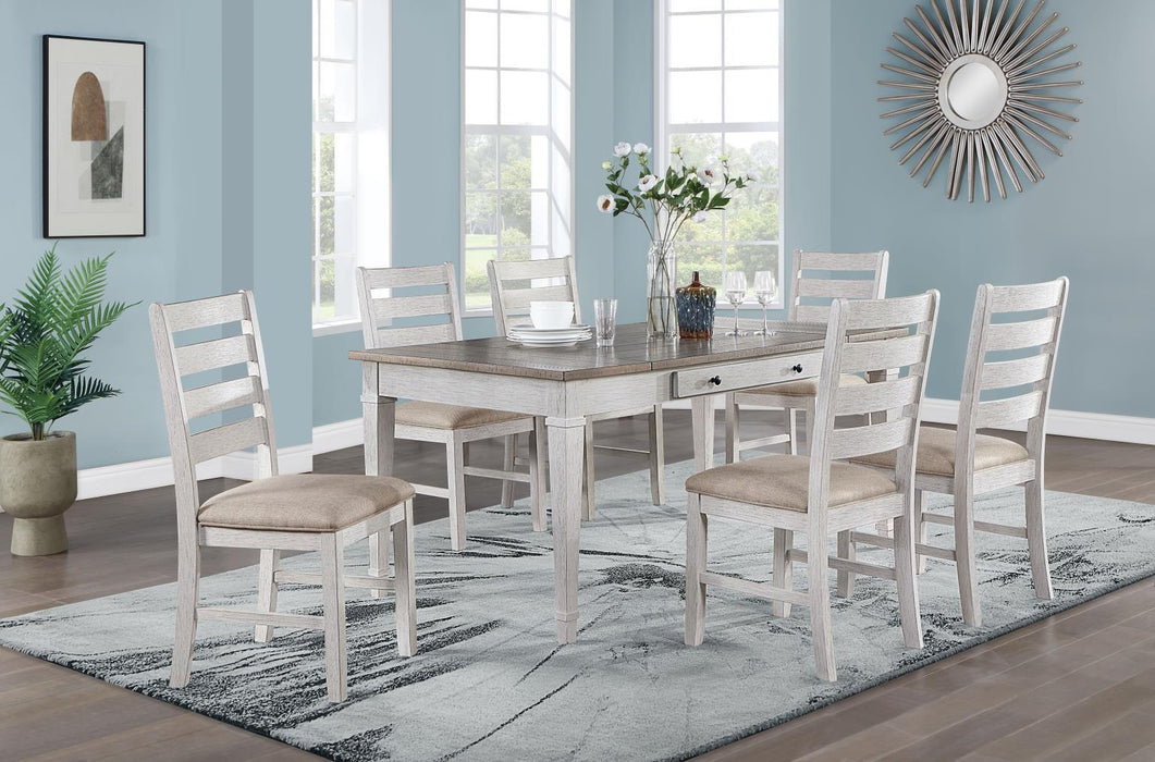 D117 - White / Light Rectangular Dining Table With Storage - White