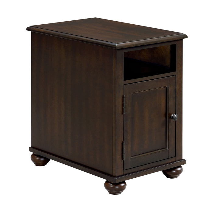 Wagner - Chairside Table With USB - Cherry - Stylish Home Furniture