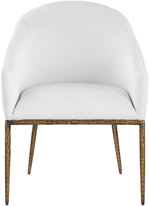 Ferro - Upholstered Dining Arm Chair With Brushed Gold Legs
