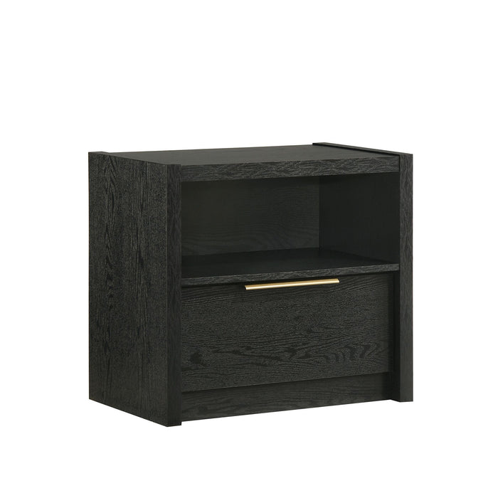 South Bend - Nightstand With USB - Black - Stylish Home Furniture