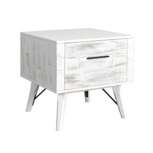 Rogen Rustic - End Table - Rustic White - Stylish Home Furniture