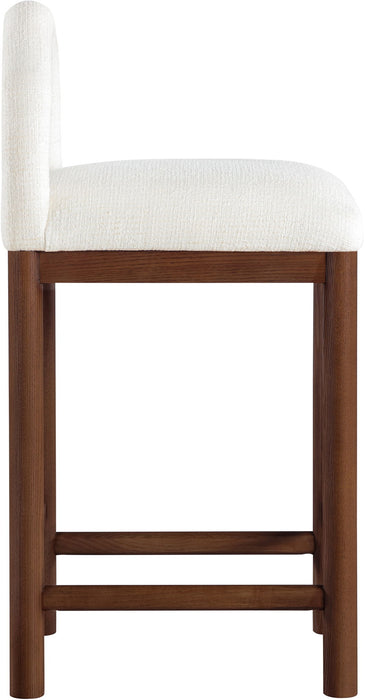 Conrad - Linen Counter Stool With Brown Legs