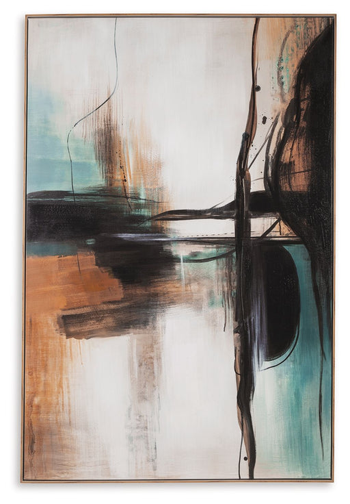 Brunonia - Wall Art - Teal / Orange / Black - Stylish Home Furniture