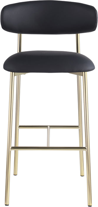 Lupita - Vegan Leather Upholstered Bar Stool With Brushed Gold Frame (Set of 2)