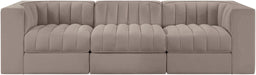 Rummi - Velvet Performance Fabric Upholstered 3 Piece Modular Sofa - Stylish Home Furniture