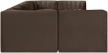 Rummi - Velvet Performance Fabric Upholstered 7 Piece Modular Sectional (With 2 Corner Chairs) - Stylish Home Furniture