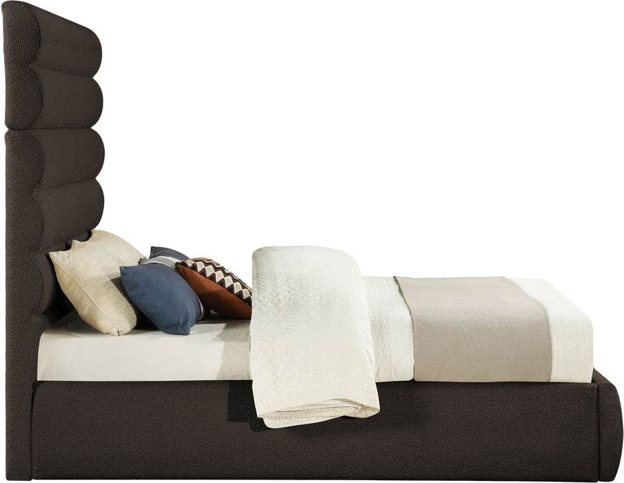 Adam - Boucle Fabric Bed With 70.5" Headboard - Stylish Home Furniture