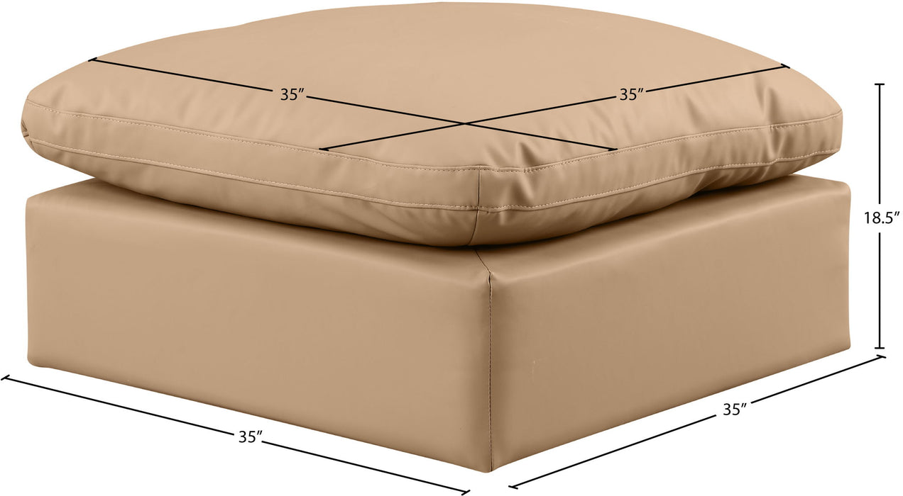 Indulge - Faux Leather Ottoman - Tan - Stylish Home Furniture