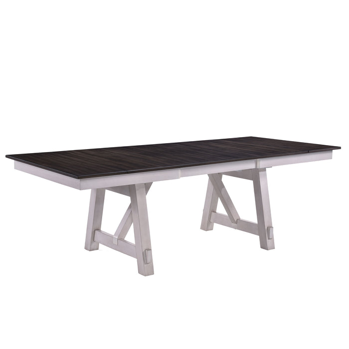Maisie - Dining Table Top & Base - White / Dark Brown - Stylish Home Furniture