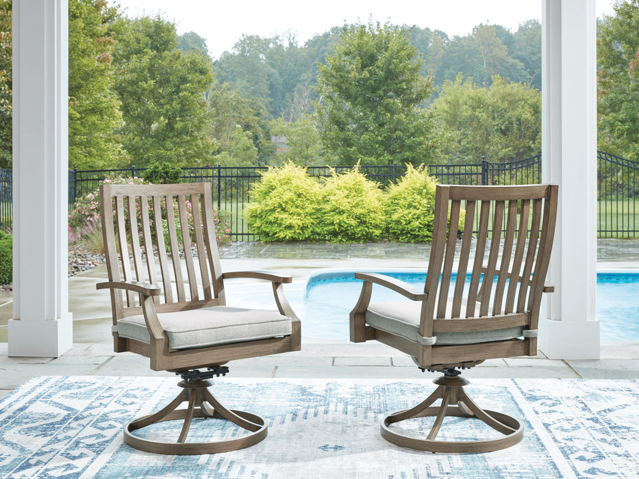 Rainier Ranch - Swivel Chair With Cushion (Set of 2) - Brown / Beige - Stylish Home Furniture