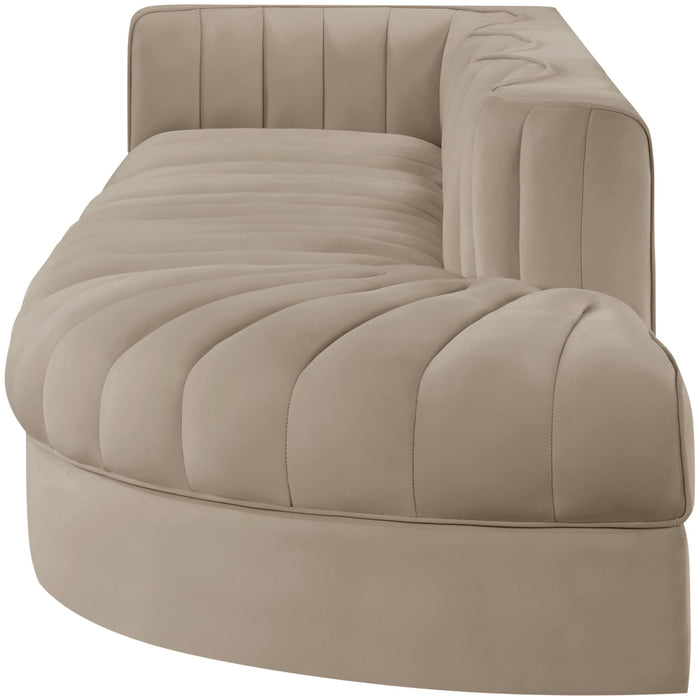 Rummi - Velvet Performance Fabric Upholstered 4 Piece Modular Sectional With Reverse Corner Chair - Stylish Home Furniture