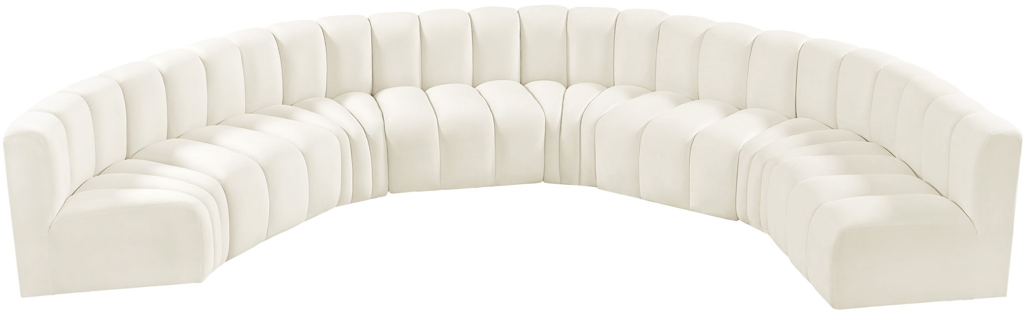 Arc - Velvet 8 Piece U-Shaped Modular Sofa