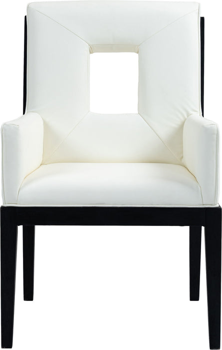 Gwendolyn - Faux Leather Dining Arm Chair With Black Frame