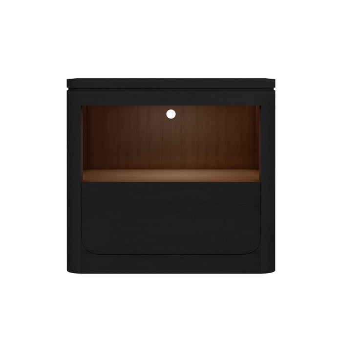 Rosalie - Nightstand With USB And LED - Stylish Home Furniture