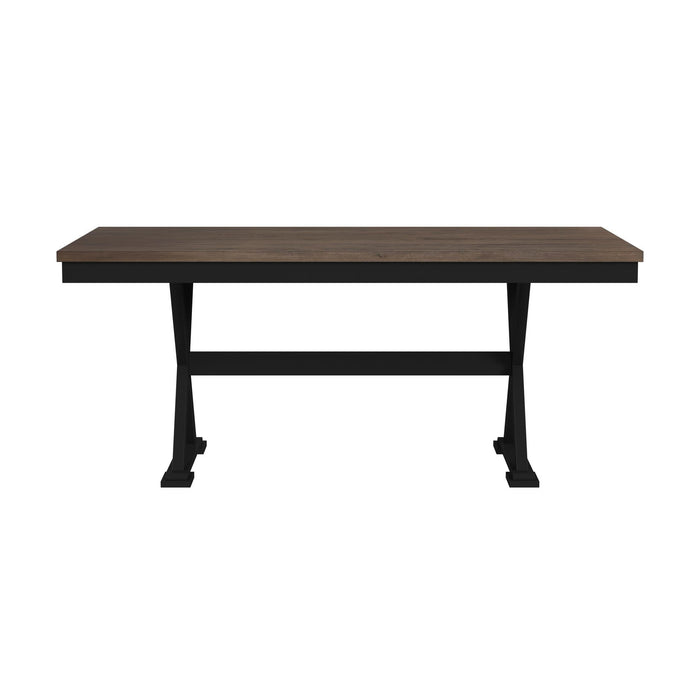 Tulane - 6 Piece Dining Set With Table, 4 Chairs, And Bench - Oak And Black - Stylish Home Furniture