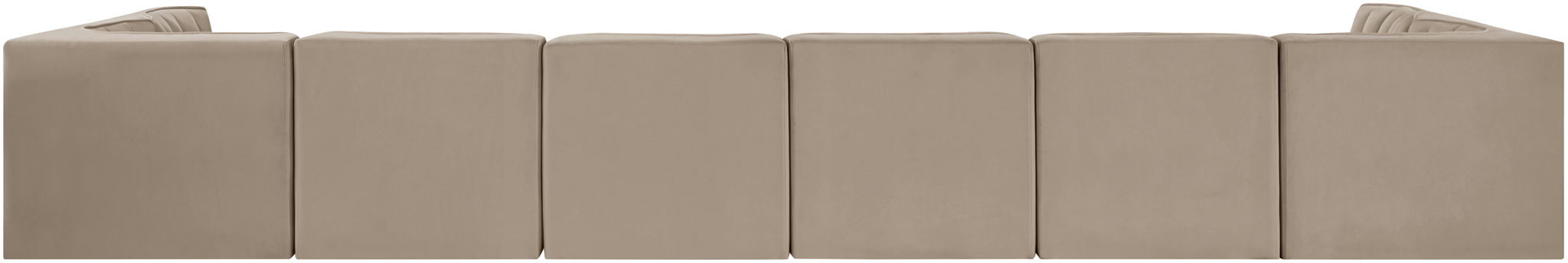 Rummi - Velvet Performance Fabric Upholstered 8 Piece Modular Sectional (With 2 Corner Chairs) - Stylish Home Furniture