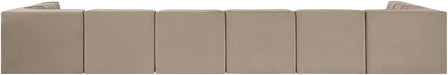 Rummi - Velvet Performance Fabric Upholstered 8 Piece Modular Sectional (With 2 Corner Chairs) - Stylish Home Furniture