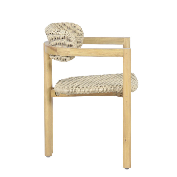 Sedona - Wood And Wicker Patio Dining Chair (Set of 2) - Natural / Brown - Stylish Home Furniture